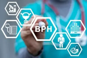 Medical concept of BPH Benign Prostatic Hyperplasia.